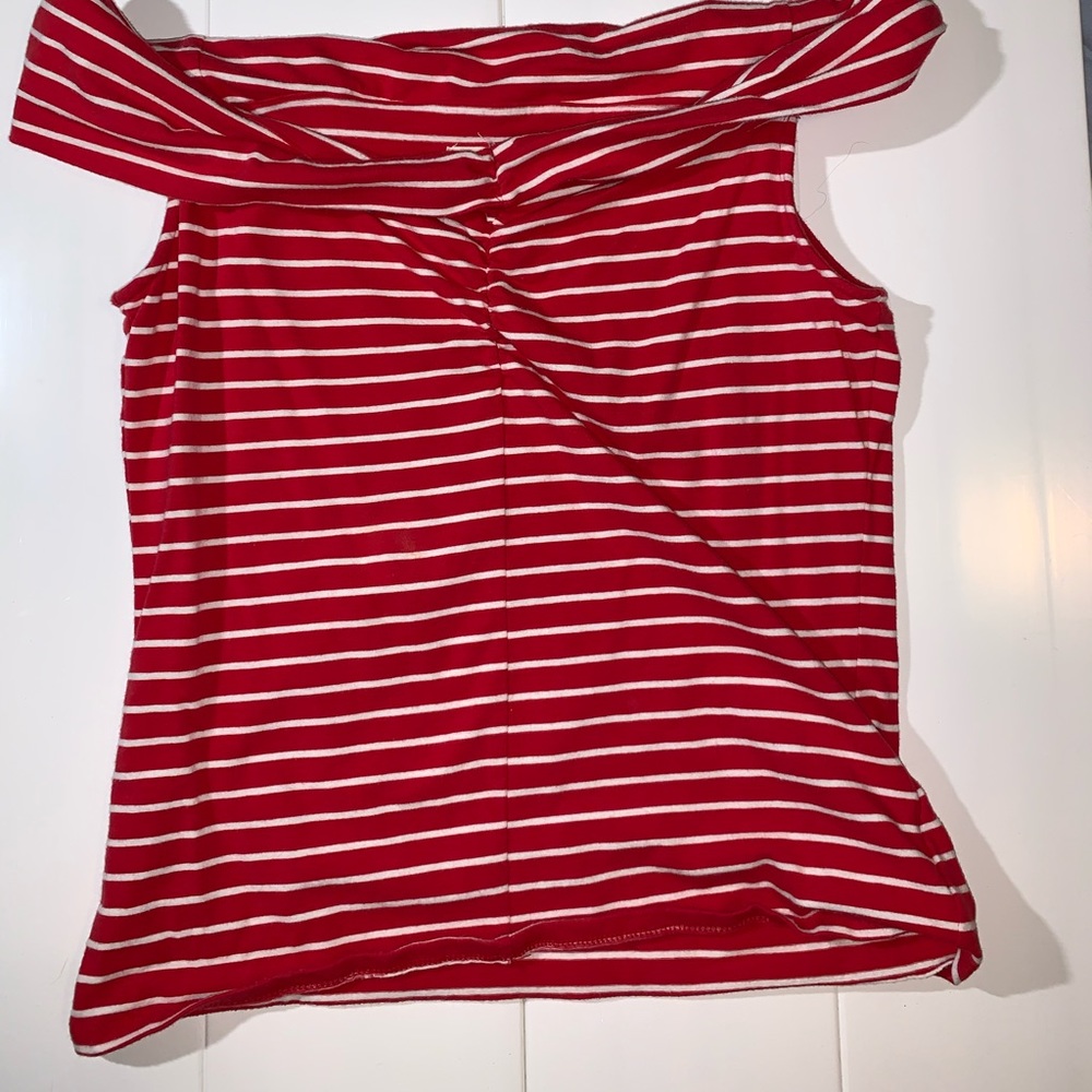 Striped off the shoulders top